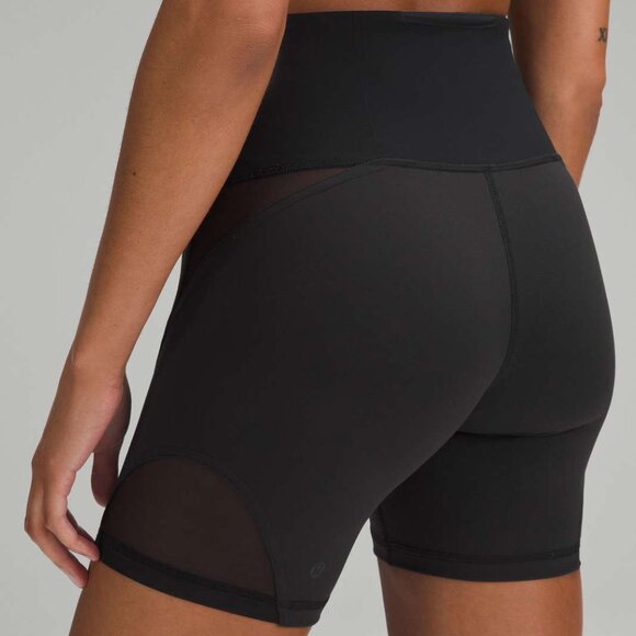 lululemon athletica Pants - [Lululemon] Wunder Train Mesh Panel High-Rise Short 6" Black 8 + Free Lulu Bag